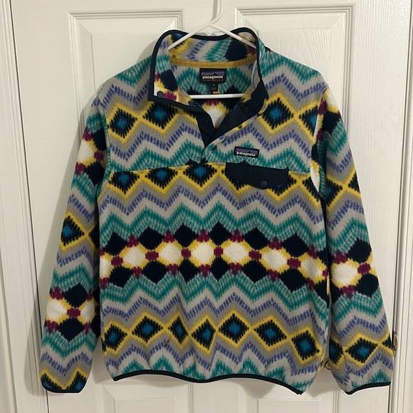 Patagonia Pullover Synchilla Snap T Blue Timber Twist Fleece Pullover Size Small - Picture 2 of 15